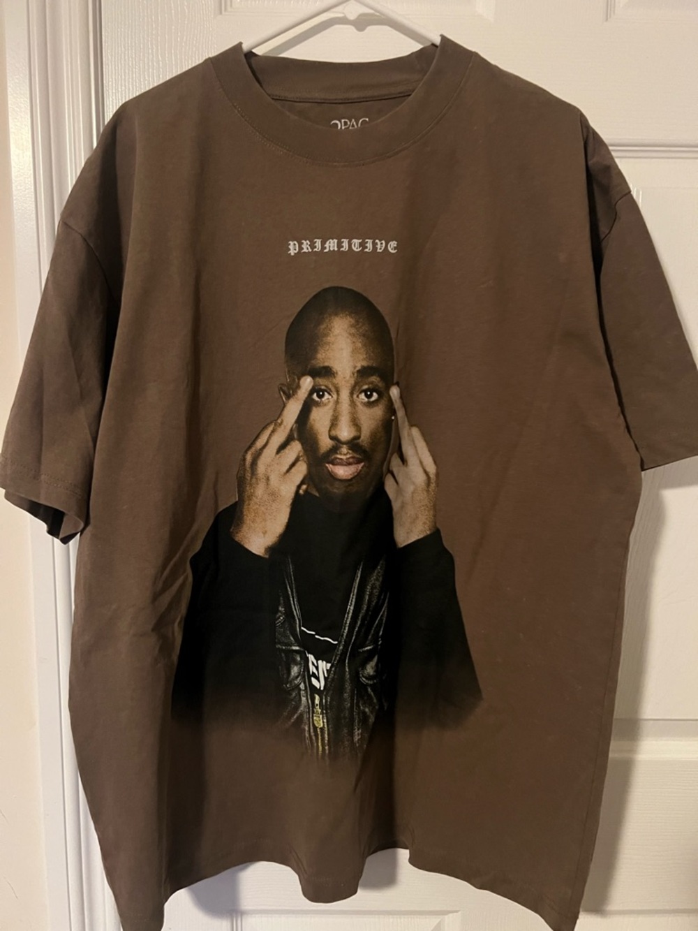 Primitive Brown 2PAC Logo Cotton Tee